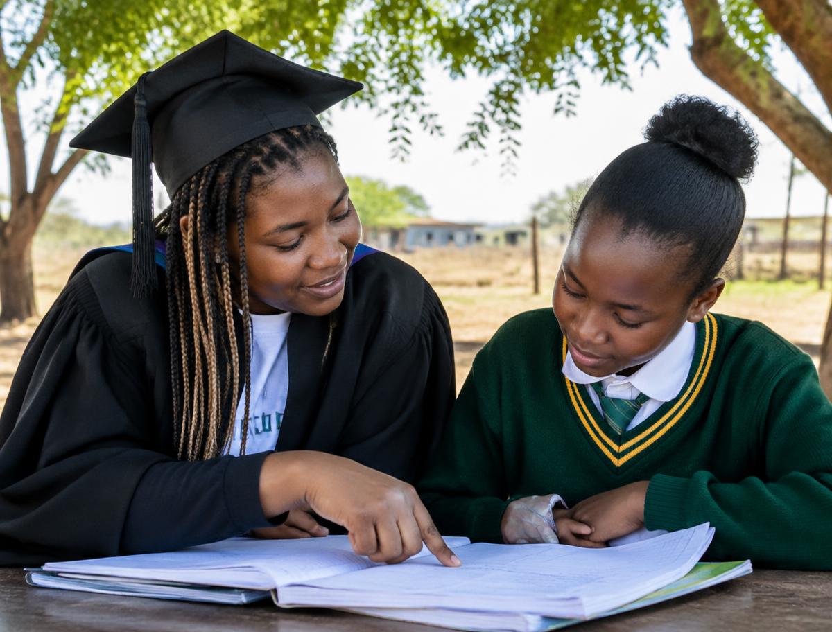A graduate mentoring a learner