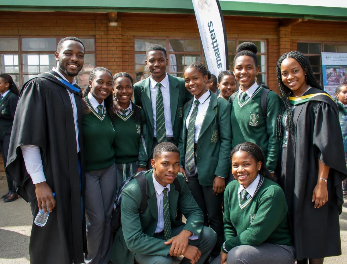 Learners and alumni mentors outside their school